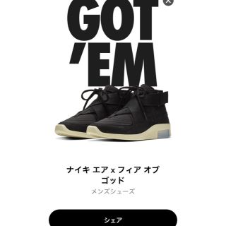 ナイキ(NIKE)のnike  air fear of god  raid black(スニーカー)