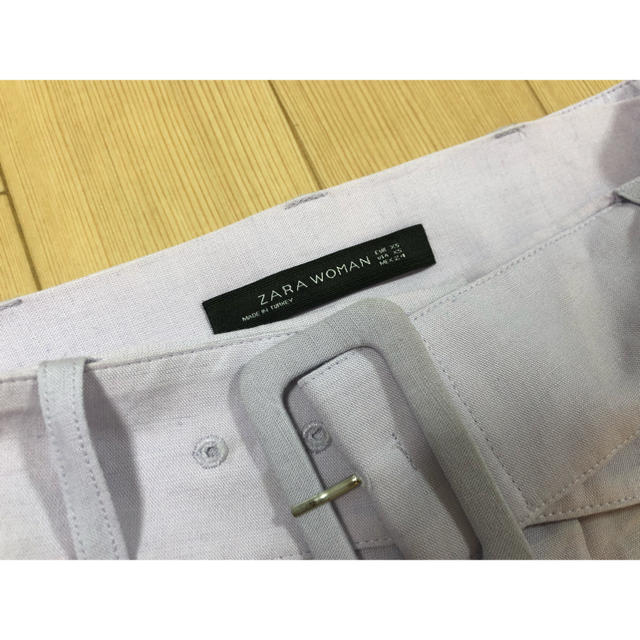 ZARA(ザラ)の※最終値下げ※ ラベンダー ベルト付 リネン スカート ザラ レディースのスカート(ロングスカート)の商品写真