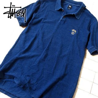 ステューシー(STUSSY)の美品 XL ステューシー STUSSY メンズ 半袖ポロシャツ インディゴ(ポロシャツ)