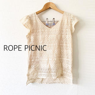 ロペピクニック(Rope' Picnic)のロペピクニック＊鍵編みレースカットソー(カットソー(半袖/袖なし))