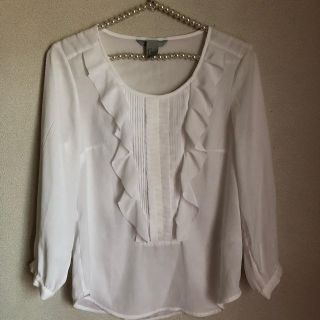 エイチアンドエム(H&M)のH&M💜フリルブラウス(シャツ/ブラウス(長袖/七分))