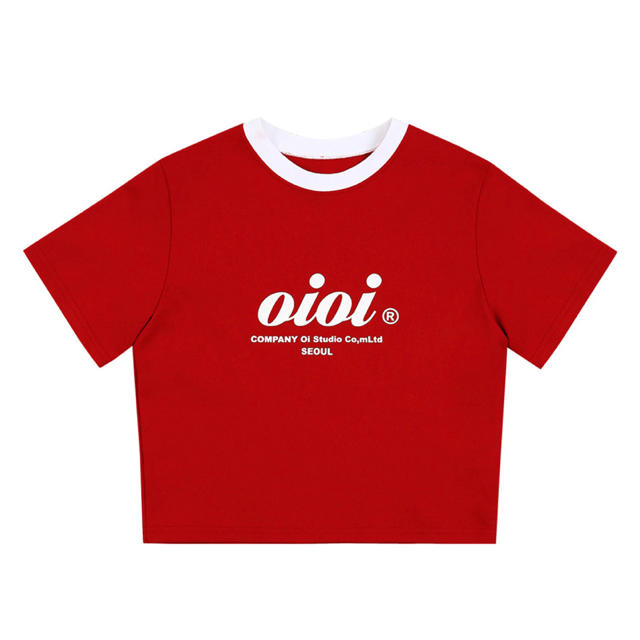 人気！新作oioi Tシャツ レッド色 レディースのトップス(Tシャツ(半袖/袖なし))の商品写真