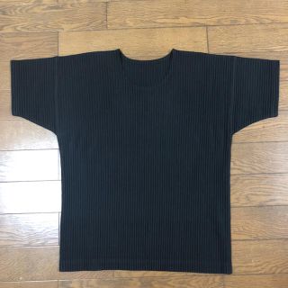 イッセイミヤケ(ISSEY MIYAKE)の極美品 オムプリッセ イッセイミヤケ プリーツ 半袖 Tシャツ ブラック 2(Tシャツ/カットソー(半袖/袖なし))