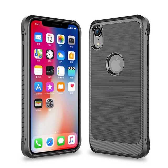 iPhoneXR ソフトケース 耐衝撃 スマホカバー ブラックの通販 by トシ's shop｜ラクマ