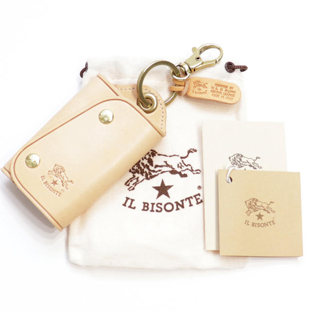 IL BISONTE(イルビゾンテ)の新品 イルビゾンテ キーケース スマートキーケース キーホルダー ヌメ ベージュ レディースのファッション小物(キーケース)の商品写真
