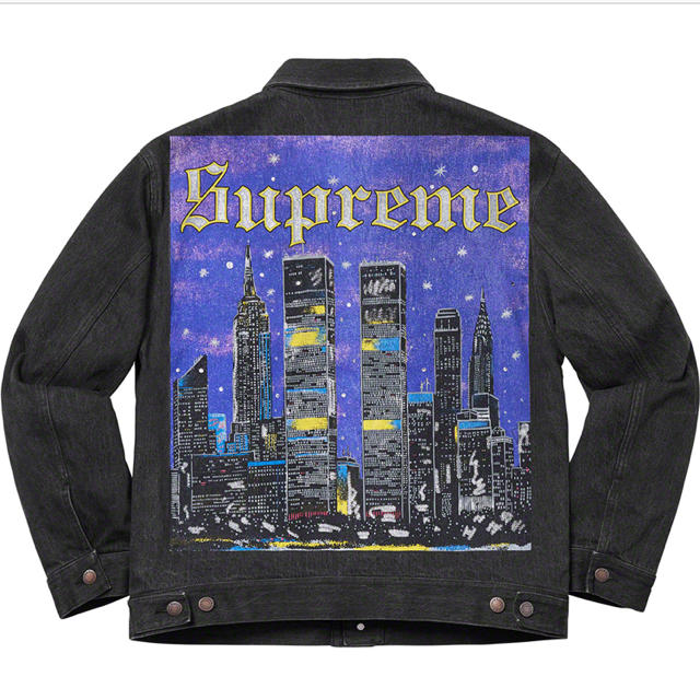 Supreme new york painted trucker jacket