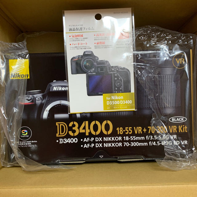 送込 ニコン D3400 ダブルズームキット Nikon 新品未開封