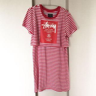 ステューシー(STUSSY)のstussy women ボーダーワンピ(ひざ丈ワンピース)