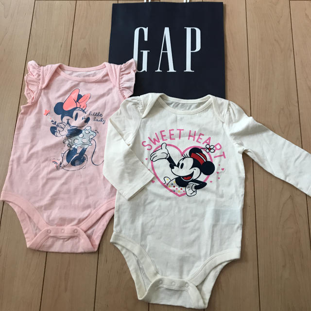 babyGAP(ベビーギャップ)の新品★ 80cm 2枚セット gap ロンパース ミニー  キッズ/ベビー/マタニティのベビー服(~85cm)(肌着/下着)の商品写真