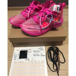 ナイキ(NIKE)のOFF-WHITE × NIKE ZOOM FLY PINK 27.5 ピンク(スニーカー)