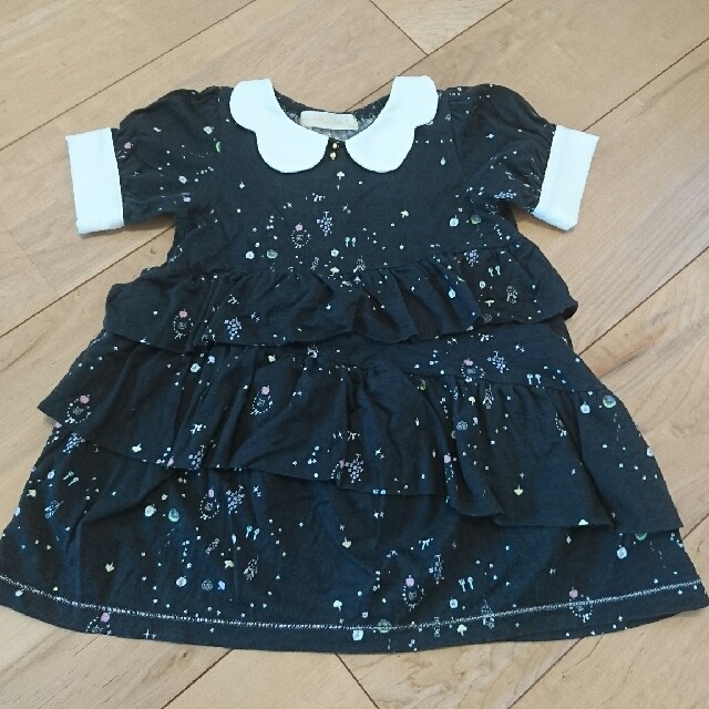 franche lippee(フランシュリッペ)のフランシュリッペ！可愛い総柄衿つきカットワンピース！ キッズ/ベビー/マタニティのキッズ服女の子用(90cm~)(ワンピース)の商品写真