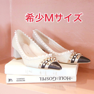 エイミーイストワール(eimy istoire)のeimy istoire♡定価以下‼️スタッズコンビローヒールパンプス(ハイヒール/パンプス)