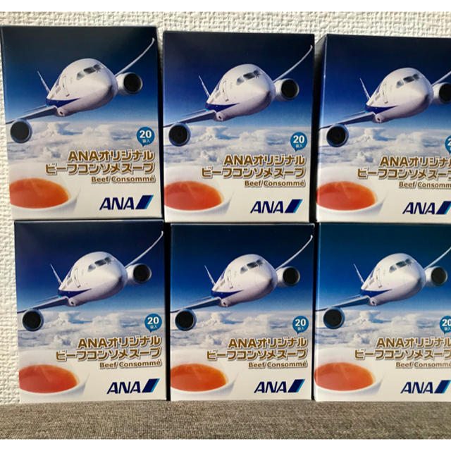 ANA(全日本空輸)(エーエヌエー(ゼンニッポンクウユ))のANAビーフコンソメスープ6箱 食品/飲料/酒の加工食品(インスタント食品)の商品写真