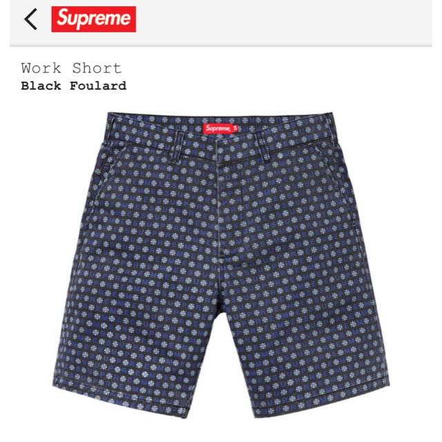 Supreme(シュプリーム)のSupreme Work Short Black Foulard 36 メンズのパンツ(ワークパンツ/カーゴパンツ)の商品写真