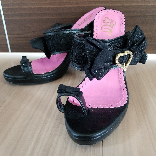 夢展望(ユメテンボウ)の中古♥リボン付きサンダル レディースの靴/シューズ(サンダル)の商品写真