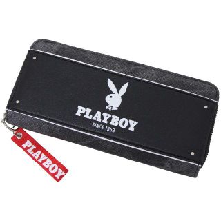 プレイボーイ(PLAYBOY)のPLAYBOY プレイボーイ ロングウォレット長財布切り替えデニム★ブラック新品(長財布)