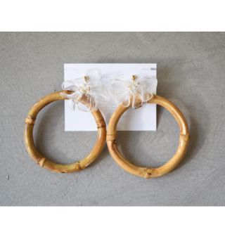 ザラ(ZARA)のbamboo hoop イヤリング  mite(イヤリング)