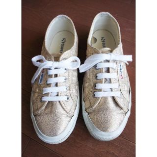 スペルガ(SUPERGA)のスペルガ SUPERGA キャンバス スニーカー ゴールド 38(スニーカー)