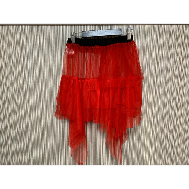 GHOST OF HARLEM(ゴーストオブハーレム)のGHOST OF HARLEM レッド スカート ペチコート レディースのスカート(ミニスカート)の商品写真