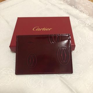 カルティエ(Cartier)のCartier  カードケース  名刺いれ/定期  ボルドー(名刺入れ/定期入れ)