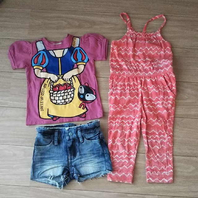 Old Navy(オールドネイビー)のキッズ100cm3点セット キッズ/ベビー/マタニティのキッズ服女の子用(90cm~)(Tシャツ/カットソー)の商品写真