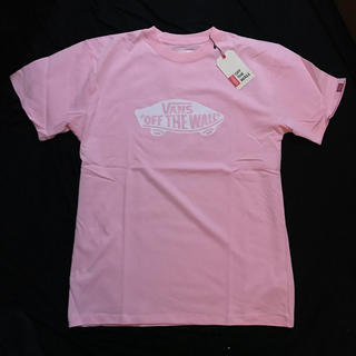ヴァンズ(VANS)の新品 大人気 VANS バンズ Tシャツ ホワイト 薄ピンク L プリント(Tシャツ/カットソー(半袖/袖なし))