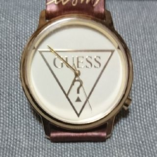 ゲス(GUESS)の稼働中 ゲス レザーベルト 腕時計 ユニセックス 未使用 美品(腕時計)