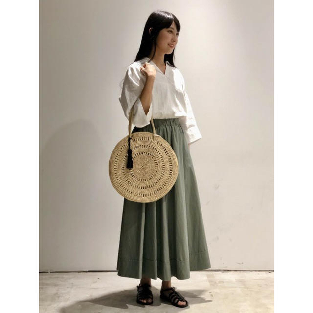 【LE GLAZIK】ロングフレアスカート カーキ 1