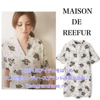 メゾンドリーファー(Maison de Reefur)の【タグ付き】メゾンドリーファー  モノトーン フラワードルマンワンピース リネン(チュニック)