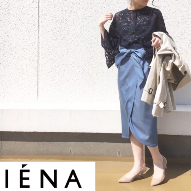 IENA(イエナ)のイエナ イージー リボン スカート  IENA レディースのスカート(ひざ丈スカート)の商品写真