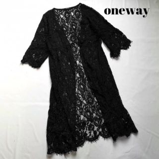 ワンウェイ(one*way)のone way ワンウェイ レース ジレ ロング ワンピース(カーディガン)