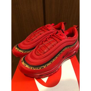 ナイキ(NIKE)の24.5 AIR MAX 97 レオパード アニマル エアマックス レッド(スニーカー)