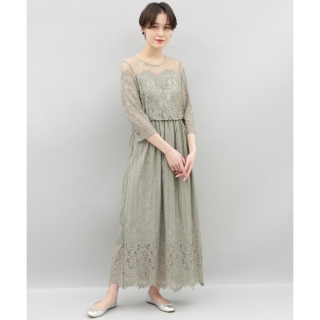 ADAM ET ROPE' ※(アダムエロペ) チュールパネルレースドレス 独特の