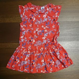 プチバトー(PETIT BATEAU)のPetit Bateau フレンチスリーブワンピース 86cm(ワンピース)