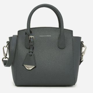 チャールズアンドキース(Charles and Keith)の【美品・定価8100円】チャールズ＆キース　ハンドバッグ（グレー）(ハンドバッグ)