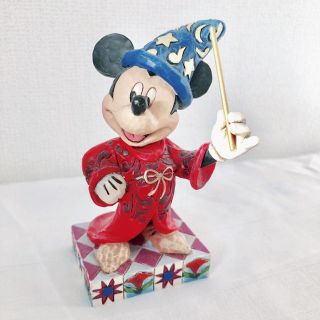 ディズニー(Disney)の★美品★ソーサラーミッキー ディズニートラディション 木彫り フィギュア(置物)