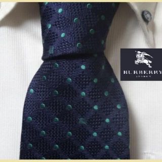 バーバリー(BURBERRY)の極美品★バーバリーロンドンエメラルドグリーン【ホースロゴ＆ドット柄】ネクタイ(ネクタイ)