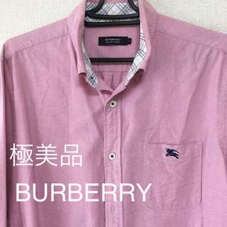 バーバリーブラックレーベル(BURBERRY BLACK LABEL)の極美品 バーバリー ブラックレーベル シャツ ピンク カジュアル ビジネス(シャツ)