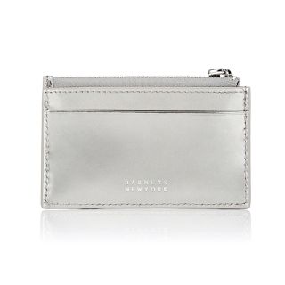 バーニーズニューヨーク(BARNEYS NEW YORK)の【新品】バーニーズニューヨーク ジップカードケース シルバー (名刺入れ/定期入れ)