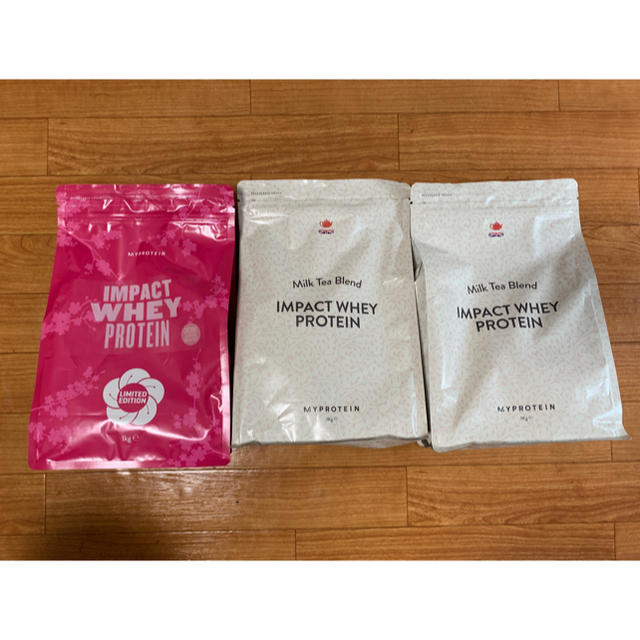 MYPROTEIN(マイプロテイン)のマイプロテイン1kg×3袋(ミルクティ、さくらミルクティ) 食品/飲料/酒の健康食品(プロテイン)の商品写真