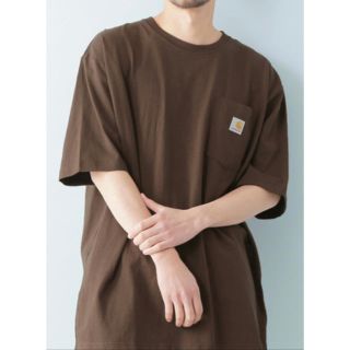 カーハート(carhartt)のラスト一点！早い者勝ち カーハート ポケットＴシャツ Mサイズ ブラウン(Tシャツ/カットソー(半袖/袖なし))