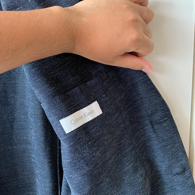 Calvin Klein(カルバンクライン)のメッシュテーラードジャケット ネイビー杢 メンズのジャケット/アウター(テーラードジャケット)の商品写真