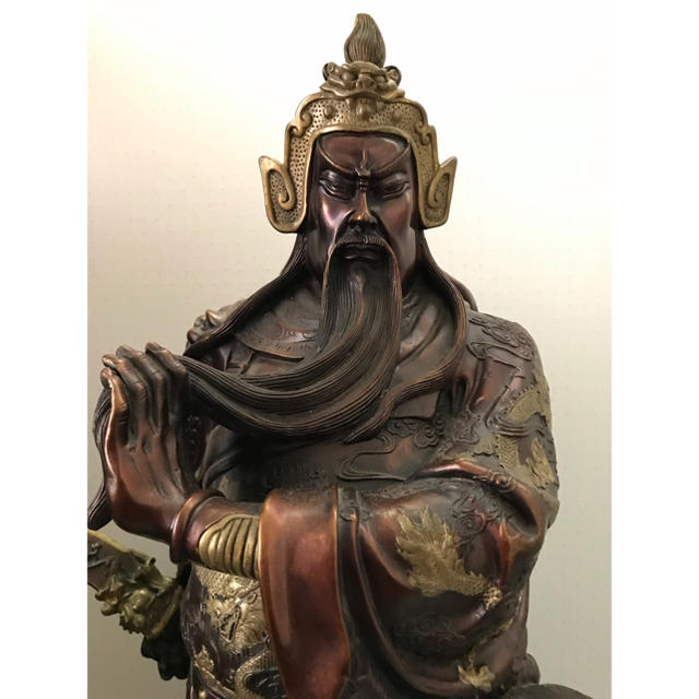 関羽様 ブロンズ像 エンタメ/ホビーの美術品/アンティーク(彫刻/オブジェ)の商品写真