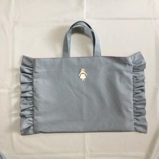 ハンドメイド  ♡ フリルバッグ  レッスンバッグ フリフリトート(バッグ/レッスンバッグ)