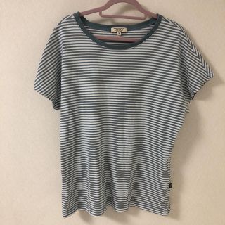 エーグル(AIGLE)のエーグル くすみブルーボーダーTシャツ(Tシャツ(半袖/袖なし))