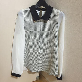 ローズバッド(ROSE BUD)のツイード混合襟付きシャツ(シャツ/ブラウス(長袖/七分))