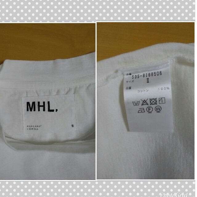 MARGARET HOWELL(マーガレットハウエル)のMHL.  モックネックTシャツ  ホワイト　サイズⅡ レディースのトップス(Tシャツ(半袖/袖なし))の商品写真