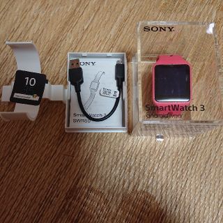 ソニー(SONY)のSONY smartwatch3 ピンクバンド 中古(その他)