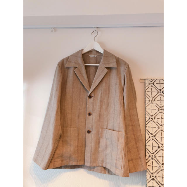 ジャケット/アウターLINEN WOOL SILK SHARK SKIN SHIRT JACKET