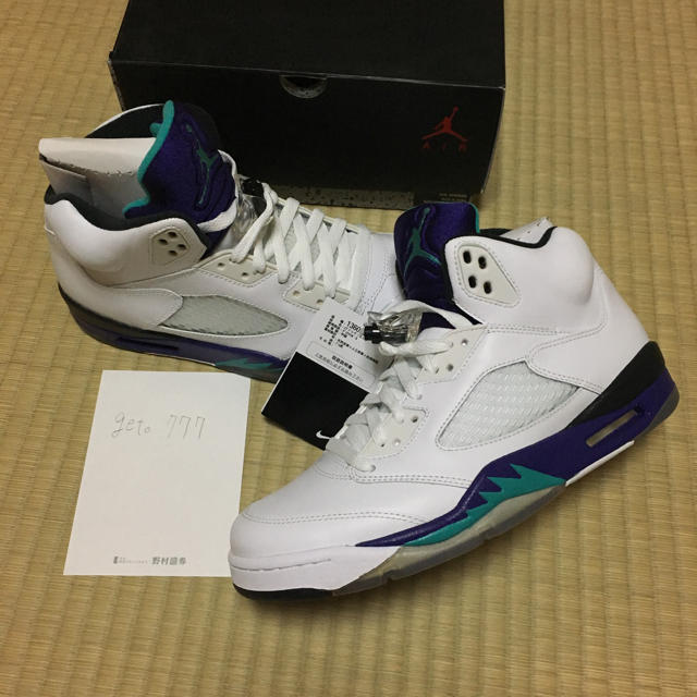 26.5cm AIR JORDAN 5 white grape